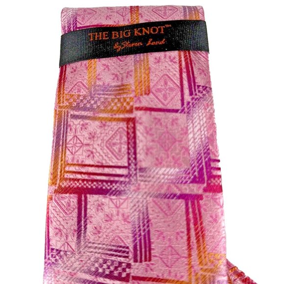 BW302 Purple Steven Land Big Knot Silk Tie and Hanky